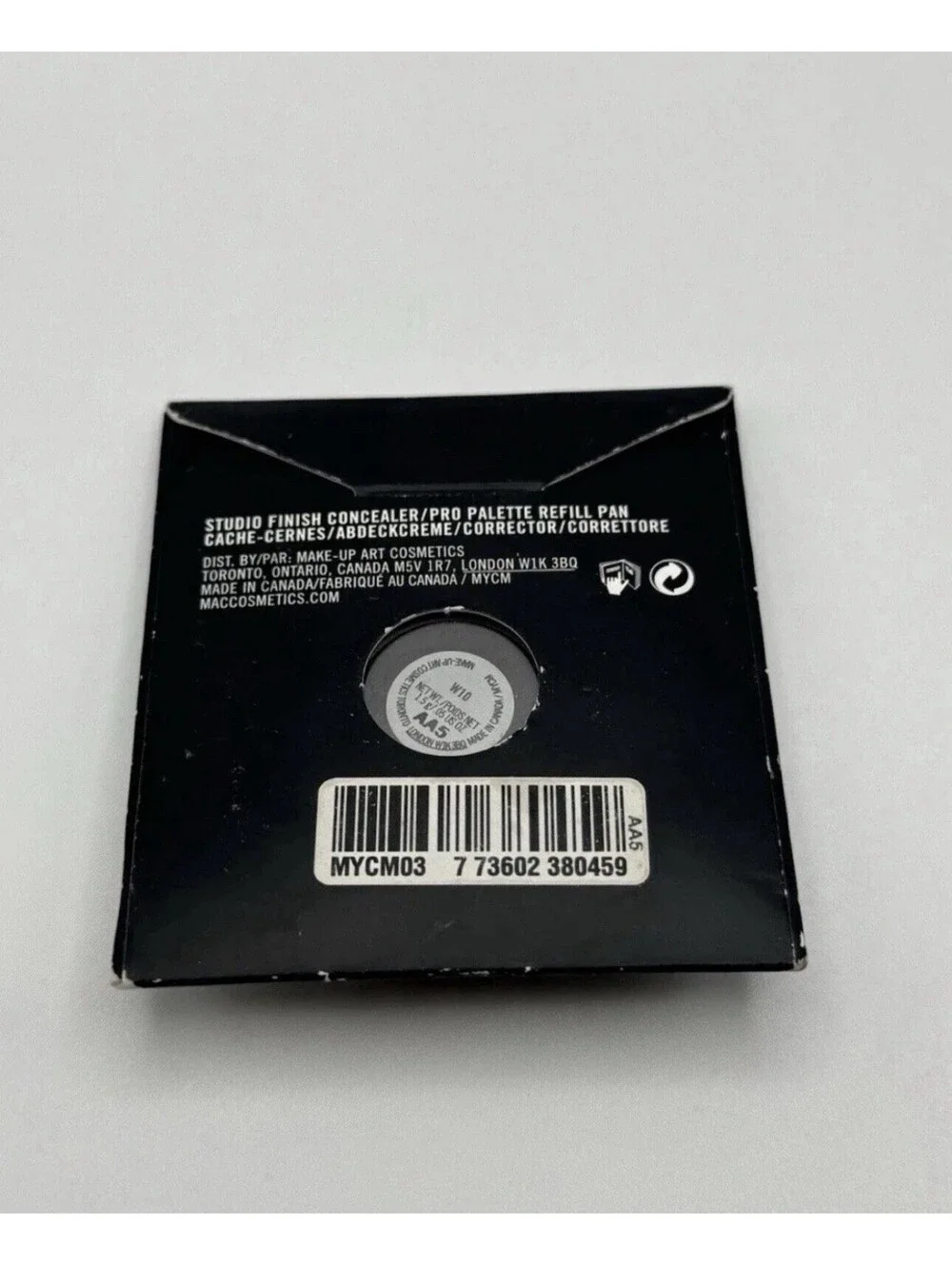 MAC Studio Finish Concealer W10 Pro Palette Refill Pan 1.5g 0.05 Oz (READ)